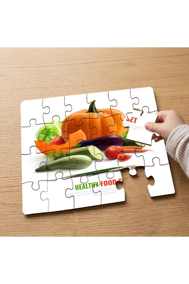 Let's Get to Know Vegetables Designed 24 Piece Wooden Children's Puzzle Mpk1195