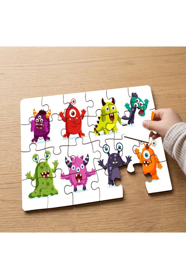 Cute Monsters - 24 Piece Wooden Children's Puzzle with Monsters Design Mpk0746