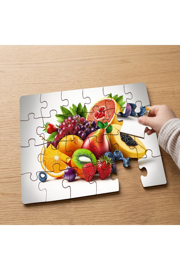 24 Piece Wooden Children's Puzzle with Various Fruit Designs Mpk0566