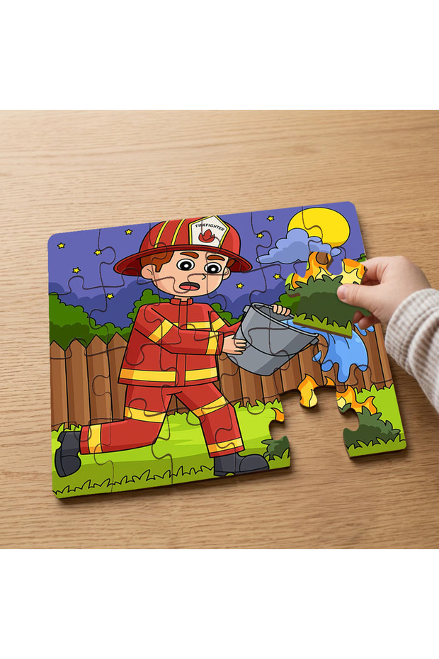 24 Piece Wooden Children's Puzzle with Hero Firefighter Design Mpk0492