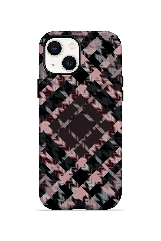 iPhone 14 Plus Vorian Magsafe Double Layer Powder Black Plaid Case