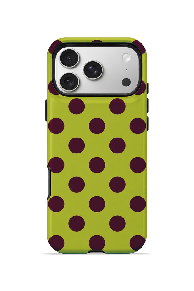 iPhone 17 Pro Max Vorian Double Layer Lemon Plum Polka Dot Case