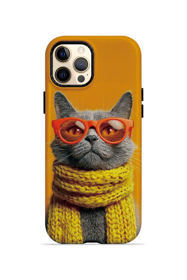 iPhone 12 Pro Vorian Magsafe Double Layer Yellow Scarf Cat Case