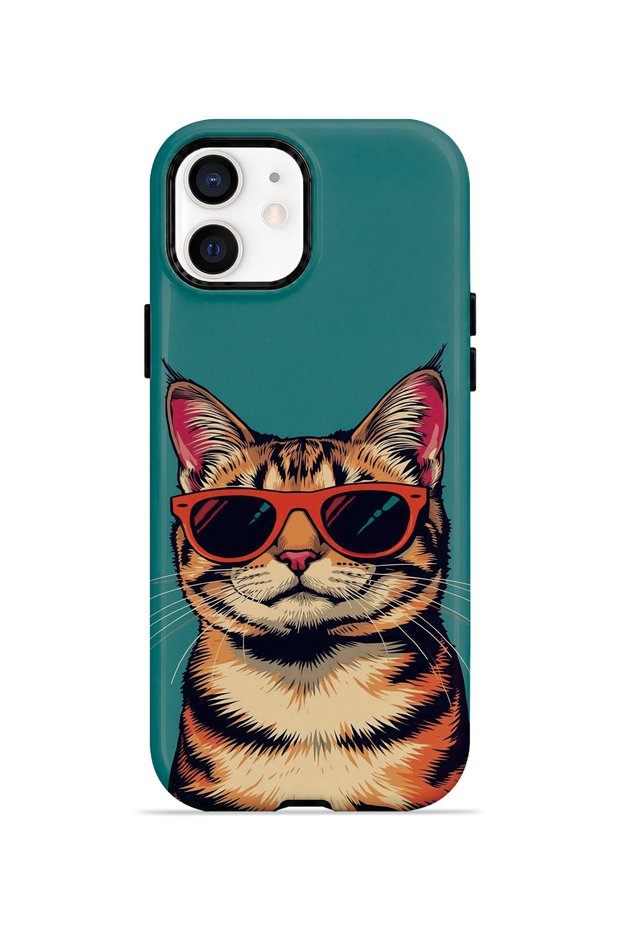 iPhone 12 Vorian Magsafe Cool Cat Case with Double Layer Glasses