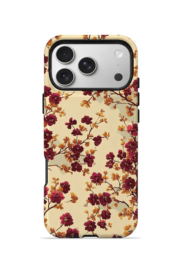 iPhone 17 Pro Max Vorian Magsafe Dual Layer Burgundy Wildflower Case