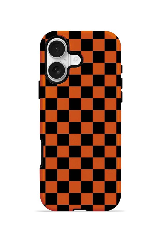 iPhone 17 Vorian Magsafe Dual Layer Orange Checkerboard Case