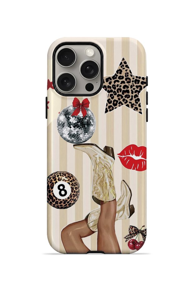 iPhone 15 Pro Vorian Magsafe Double Layer Retro Leopard Collage Case