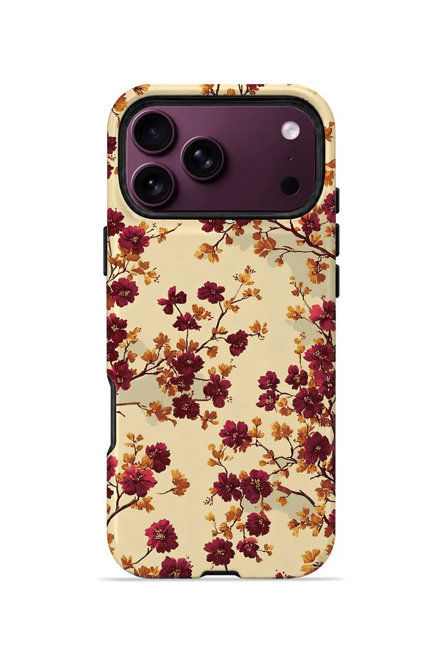 iPhone 18 Pro Max Vorian Double Layered Burgundy Wildflower Case
