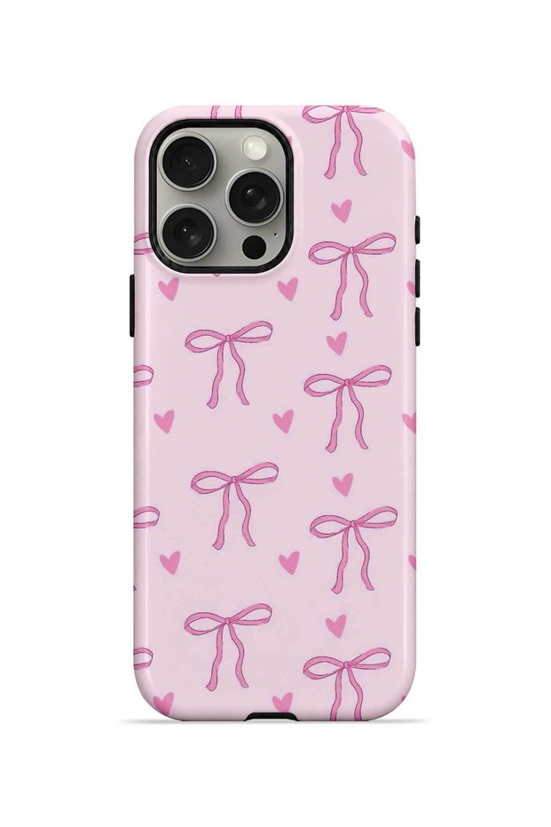 iPhone 15 Pro Max Vorian Double Layer Candy Pink Ribbon Toss Case