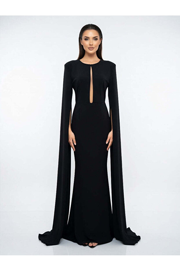 Black Monarch Cape Gown