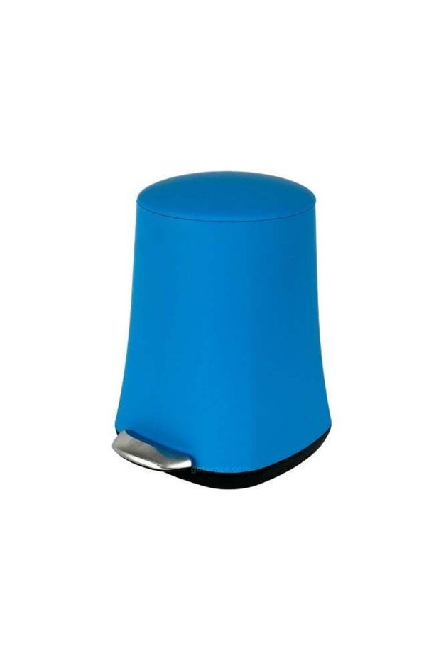 Rubber Coated Pedal Bin with Soft Close Lid and Removable Inner Bucket Dustbin for Kitchen 5L Blue