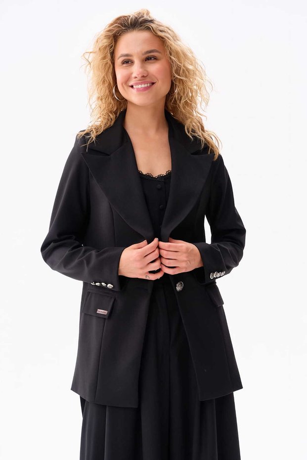 Vida BS Blazer negru de damă