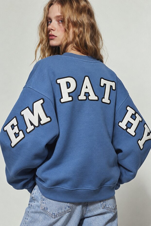 Women's Oversize Sweatshirt Empathy 3D Printed Marine – Crew Neck, 3 Thread Raster Fleece