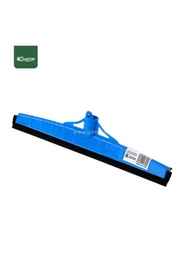 Plastic Floor Wiper with Black Single Foam Rubber and Brush 50cm Multicolor