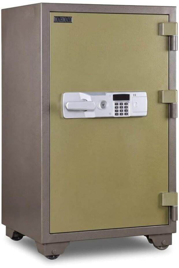 Fire Safe BS-T1000 Heavy Duty Security Safe Locker with Digital Lock and Key Lock, Fire Resistant Safe for Home, Office, Bank, Business and Commercial Use - Grey