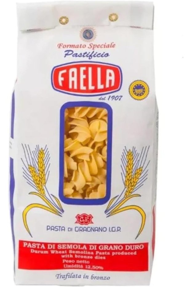 Faella Fusilloni IGP Gragnano 1000 g - Spiral Shape Pasta Made from 100% High Grade Durum Wheat Semolina - Quick Cooking Short Pasta - Vegetarian & vegan Friendly