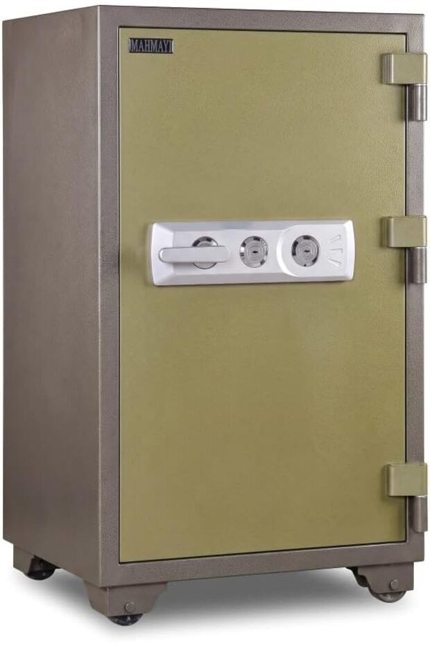 Fire Safe BS-K1000 Heavy Duty Security Safe Locker with Key Lock, Fire Resistant Safe for Home, Office, Bank, Business and Commercial Use - Grey