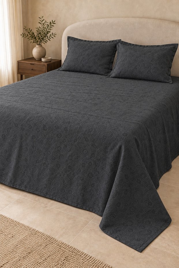 Loren Shawl Patterned Double Bedspread Set 240×260 cm – with 2 Pillowcases