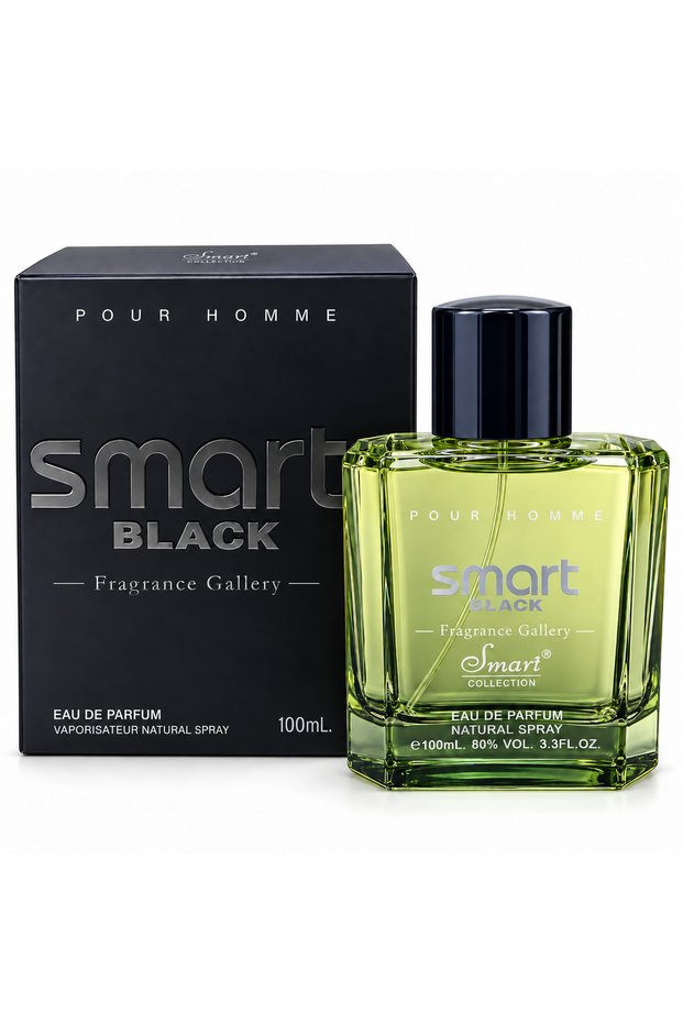 Smart Collection Smart Black Pour Homme Eau de Parfum 100ml for Men, Fresh Aromatic Woody Fragrance, Long-Lasting Men’s Perfume for Daily Wear, Office, Evening & Gifting