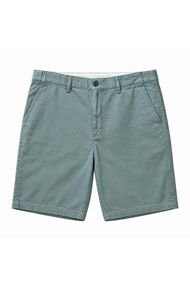 Men's Solid Chino Style Shorts, Aqua