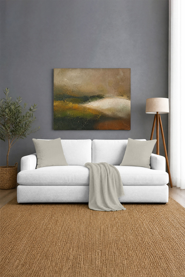Canvas Single Stone Liquid-Proof Stain-Resistant Throw Pillow Cover 40 X 40 cm