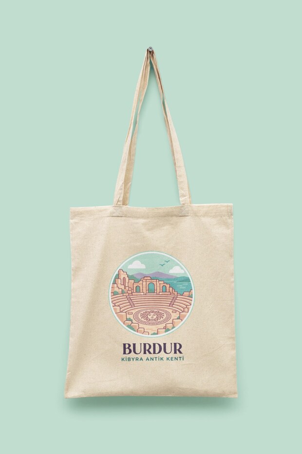 Kibyra Ancient Town - Burdur Turkey Series Tote Bag Printed Cloth Bag