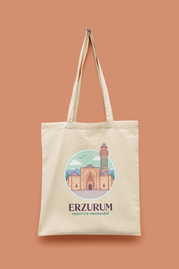 Yakutiye Medresesi - Erzurum Turkey Series Tote Bag Printed Cloth Bag