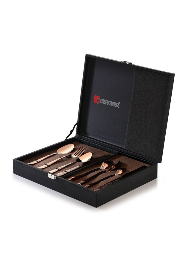 Venezia 24-Piece Rose Gold Cutlery Set, Stainless Steel, Gift Box