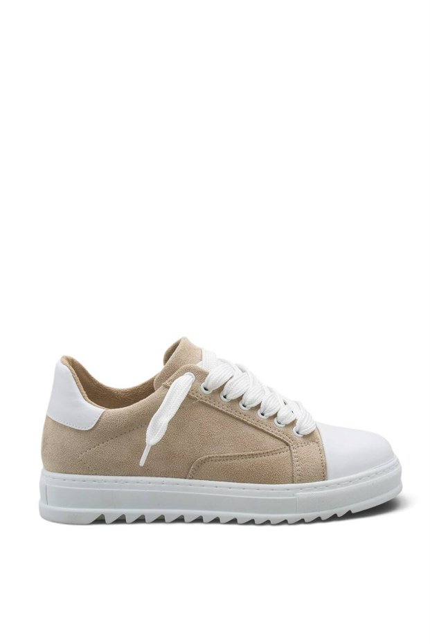 Kb-X14 Beige White Suede Casual Shoes