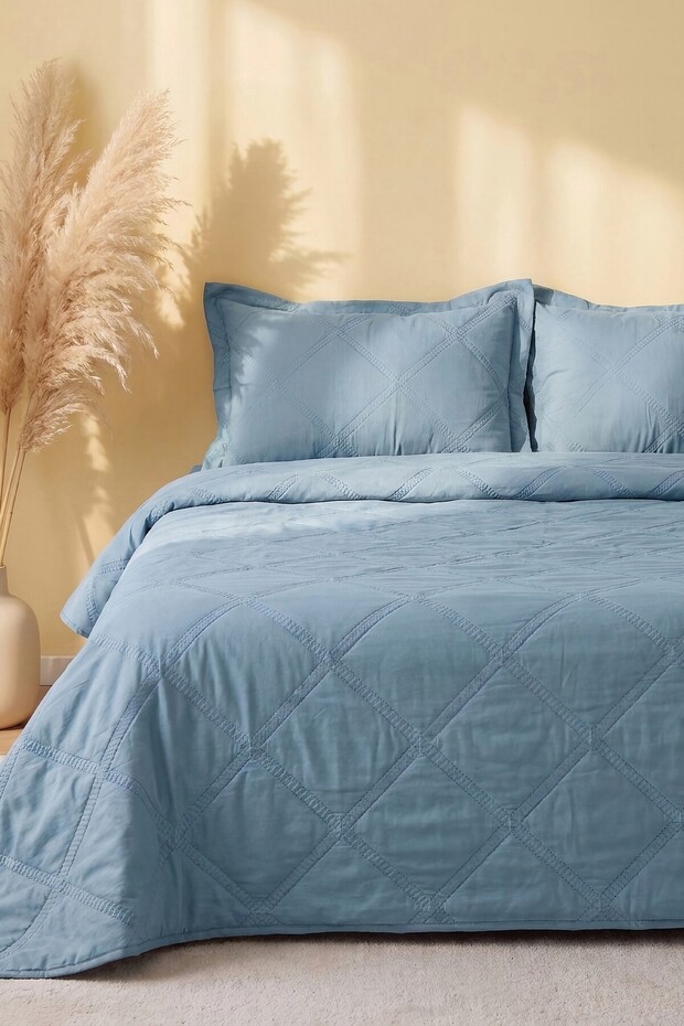 Serra Tila Mint Double Bedspread Set – 3 Pieces