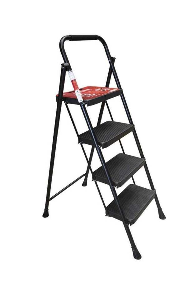 Heavy Duty Metal Step Ladder 3 and 1 Steps Black