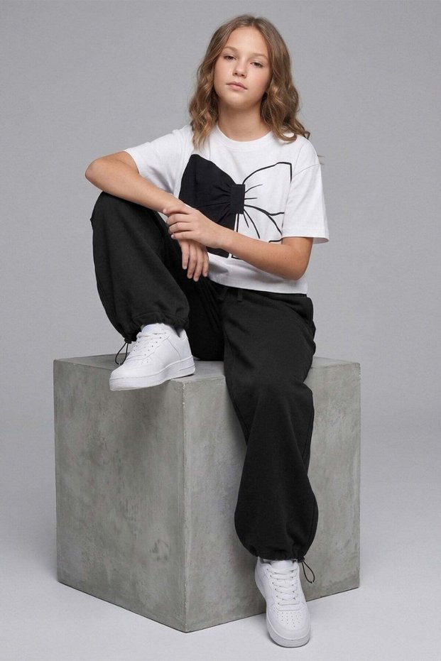 Girl's 9-14 Years Old Cotton Jogger Sweatpants Black