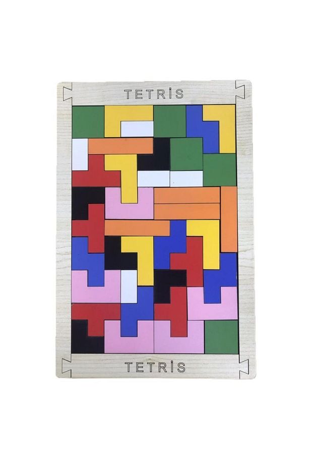 Renkli Tetris 40 Pcs Eğitici Ahşap Puzzle Fbp13 - 1