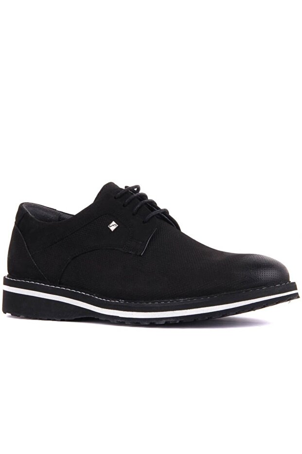Men's Black Nubuck Leather Classic Shoes 8071