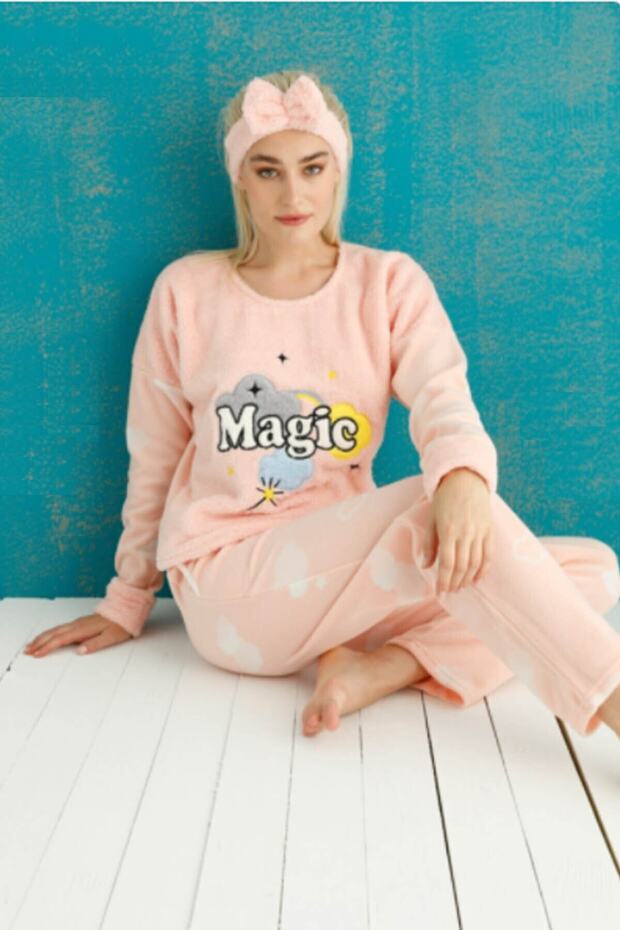 Kadın Welsoft Polar Uzun Kol Pijama Takımı-magıc - 2