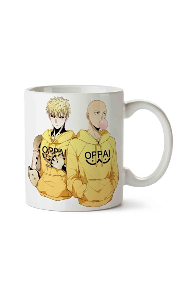 كوب مطبوع على الجانبين من One Punch Man