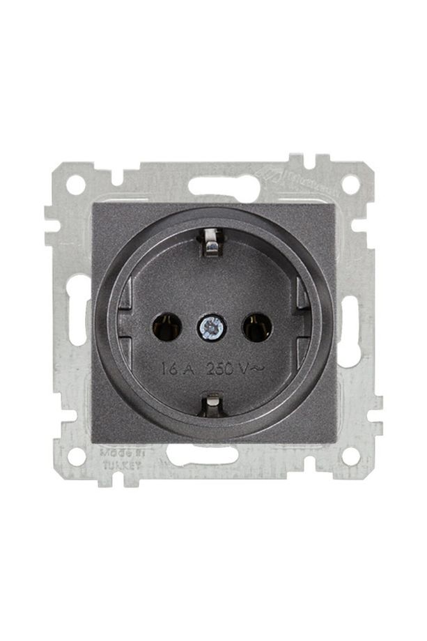 Rita Topraklı Priz Tüm Renkler  Mekanizma Kapak  Inox - 1