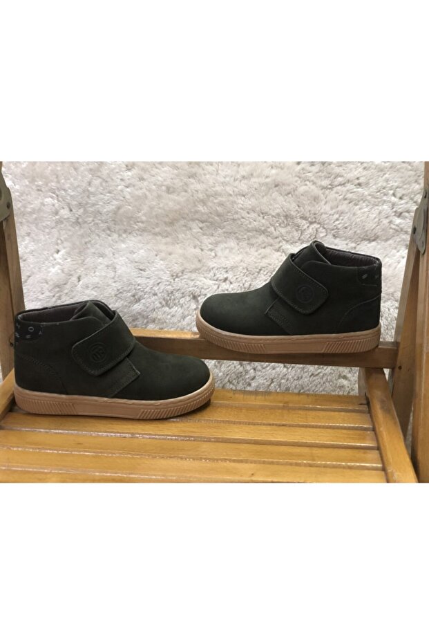 Baby Kids Real Leather Orthopedic Short Velcro Boots