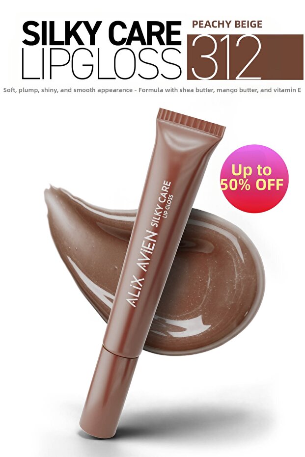 Plumping and Moisturizing Lip Gloss - Silky Care Lipgloss 312 Peachy Beige