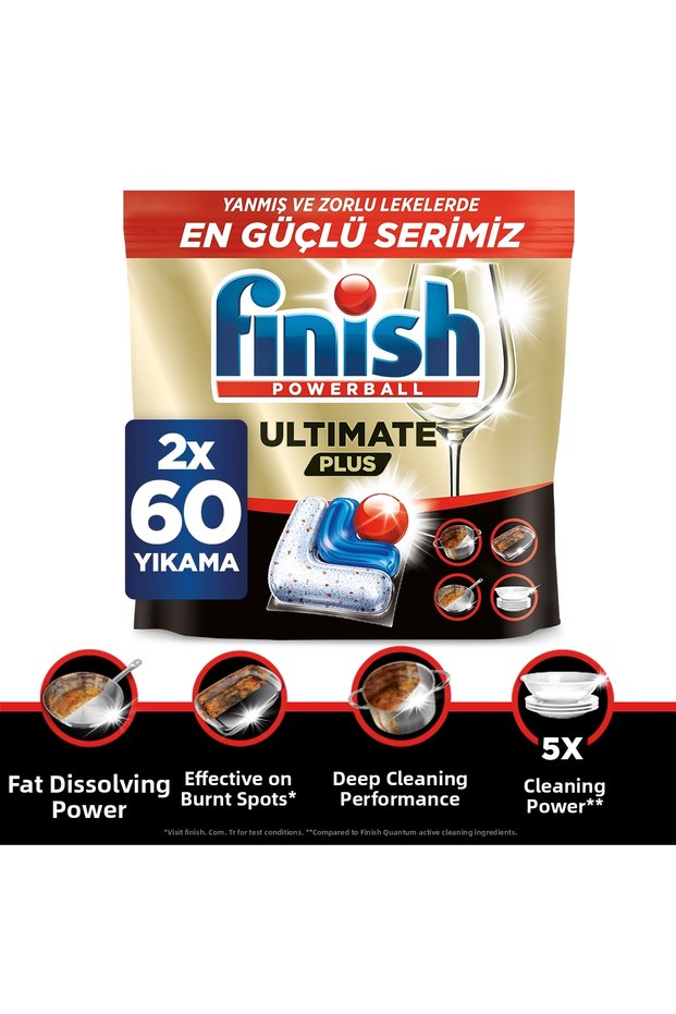 Ultimate Plus Dishwasher Detergent Capsule Tablet 120 Count (60 x 2)