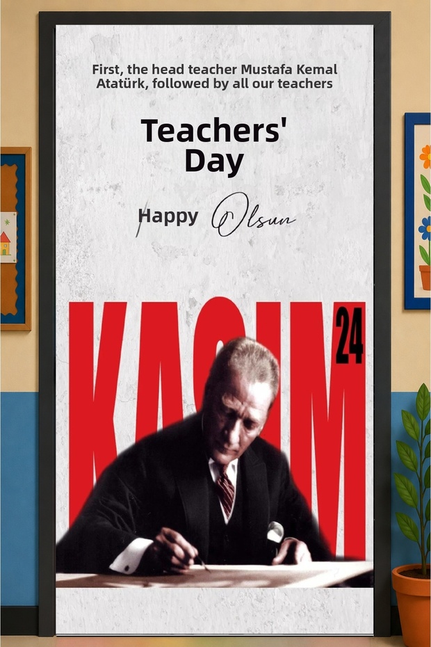 Elastic Door Decoration, Fabric Door Dressing, November 24Th Teachers' Day, Classroom Door, School Event Door Decoration