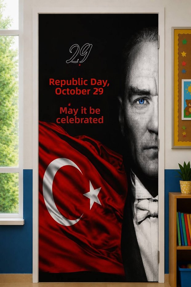Elastic Door Decoration, Fabric Door Dressing, Republic Day October 29, Classroom Door, School Event Door Decoration