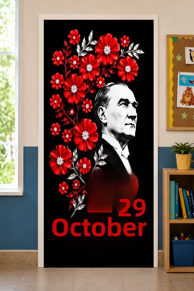 Elastic School Classroom Door Decorations, October 29Th Republic Day, Fabric Door Decorations, Classroom Door, School Event Door Decorations