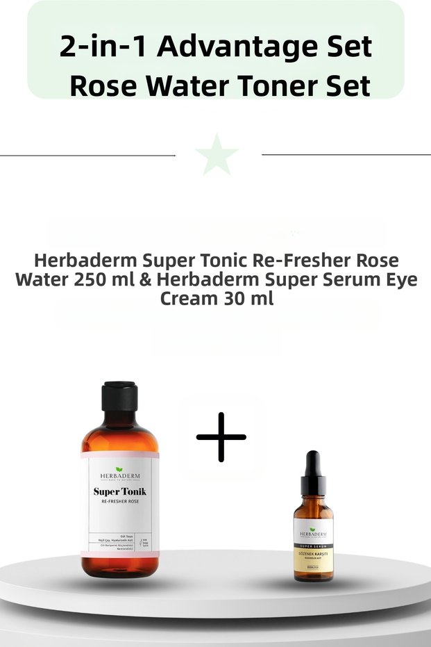 Rose Water Tonic Set: Super Tonic Re-Fresher Rose Water 250 ml and Superserum Anti-Pore 30 ml