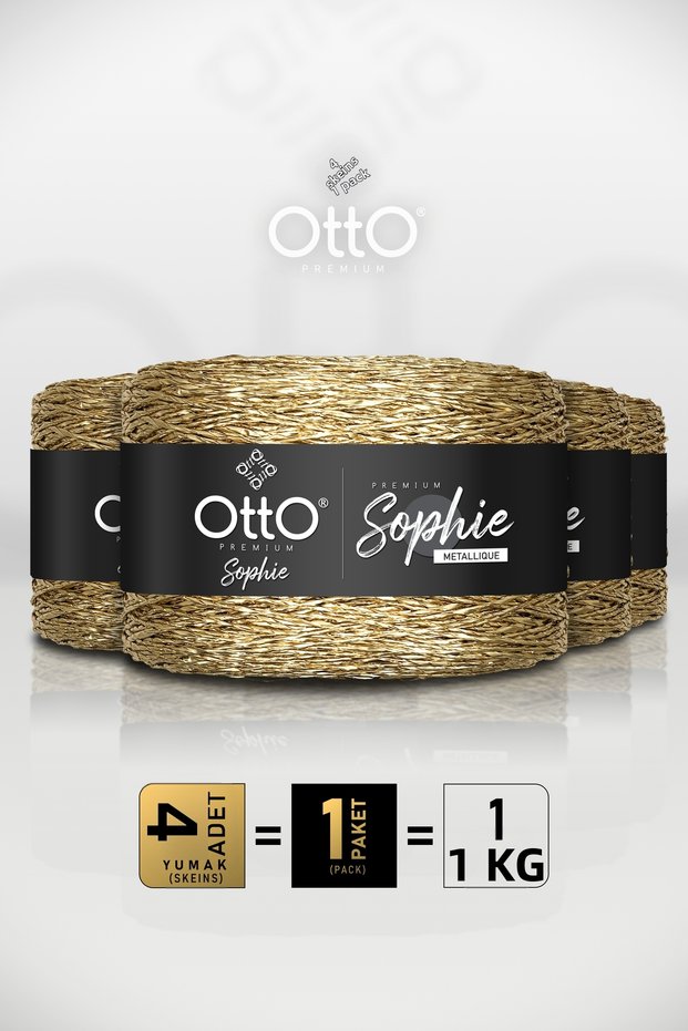 Premium Sophie Metallic • Light Gold • 4-Pack X 1Mm/250Gr/420M • Shiny Twisted Bag String