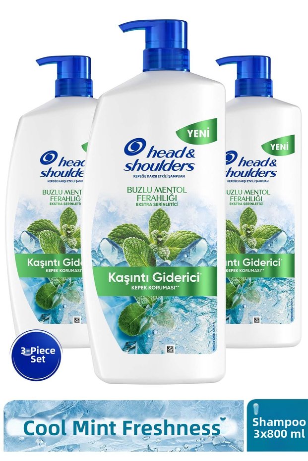 Icy Menthol Freshness, Itch Relief and Cooling Sensation Shampoo 800 ml X 3