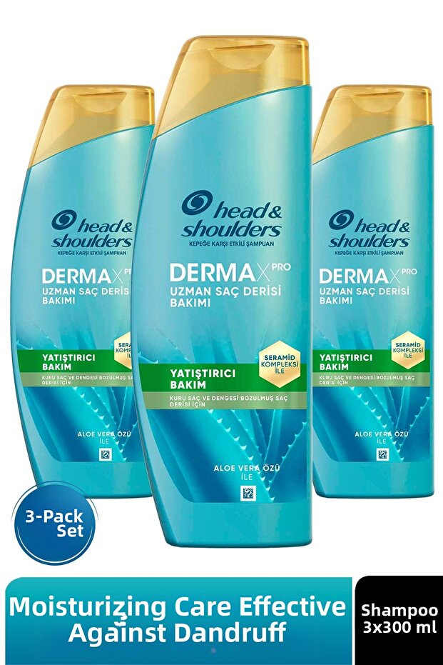 Dermaxpro Soothing Anti-Dandruff Shampoo with Aloe Vera Extract and Ceramide 300ml X 3 Pieces