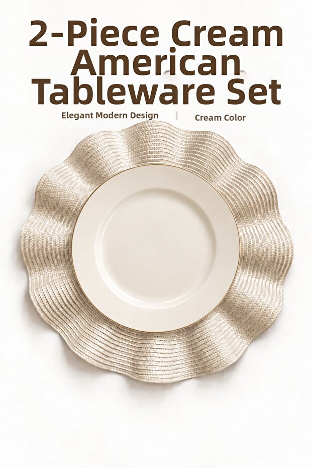 Valao Polypropylene Modern 2-Piece American Service Set 38 cm
