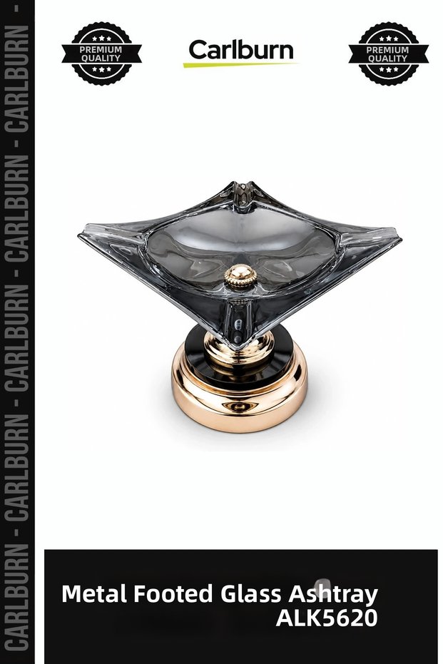 Special Edition Decorative Home Accessory Stylish Design Glass Ashtray with Metal Legs
