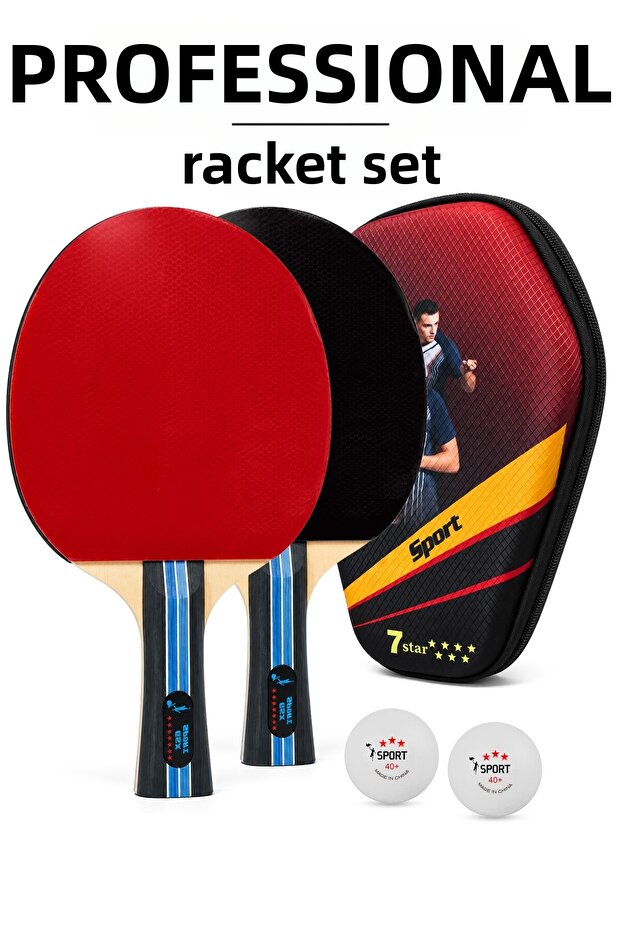 Professional Table Tennis Racket Set with Bag 2 Rackets 2 Balls R409